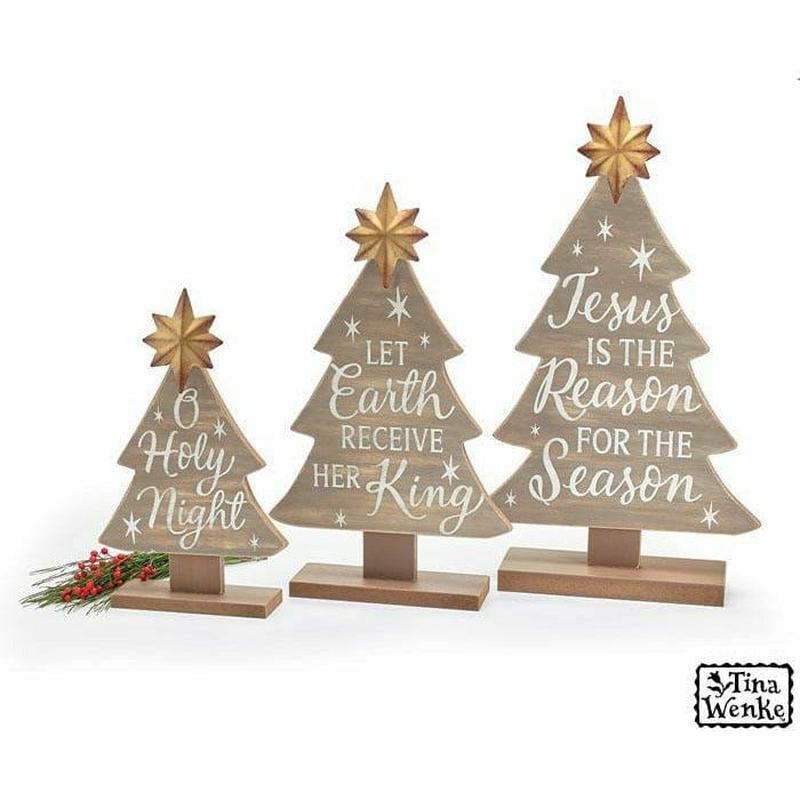TINA WENKE NATURAL WOOD CHRISTMAS TREE