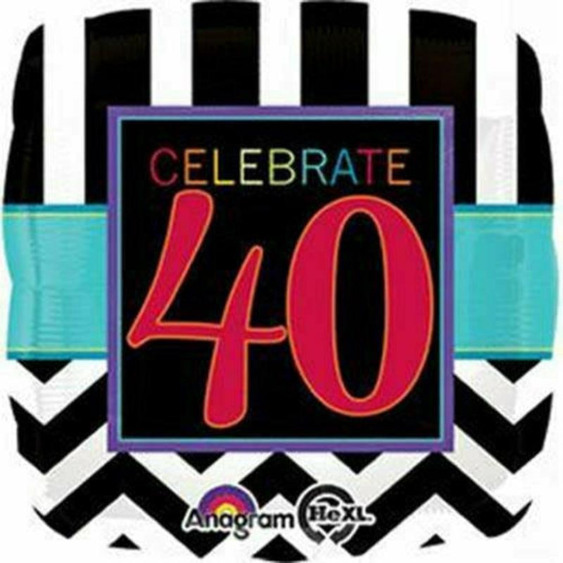 B015Celebrate 40 Birthday 17" Mylar Balloon