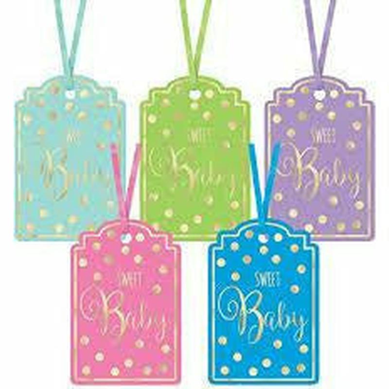 Gender-Neutral Baby Shower Favor Tags 25ct