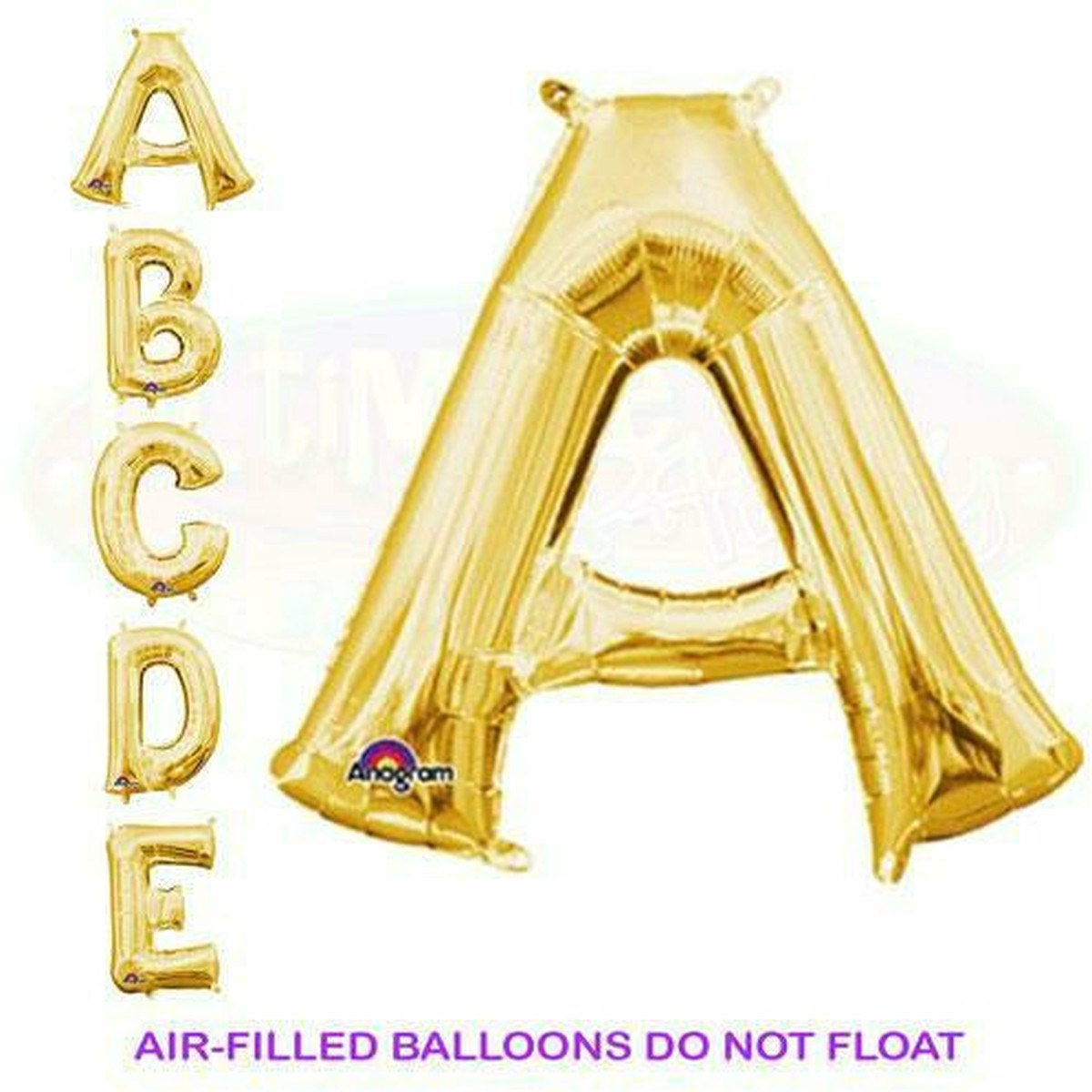 14 Gold Letter Air-Filled Mylar Balloon